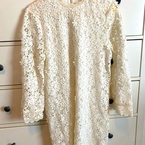 White lace mini dress